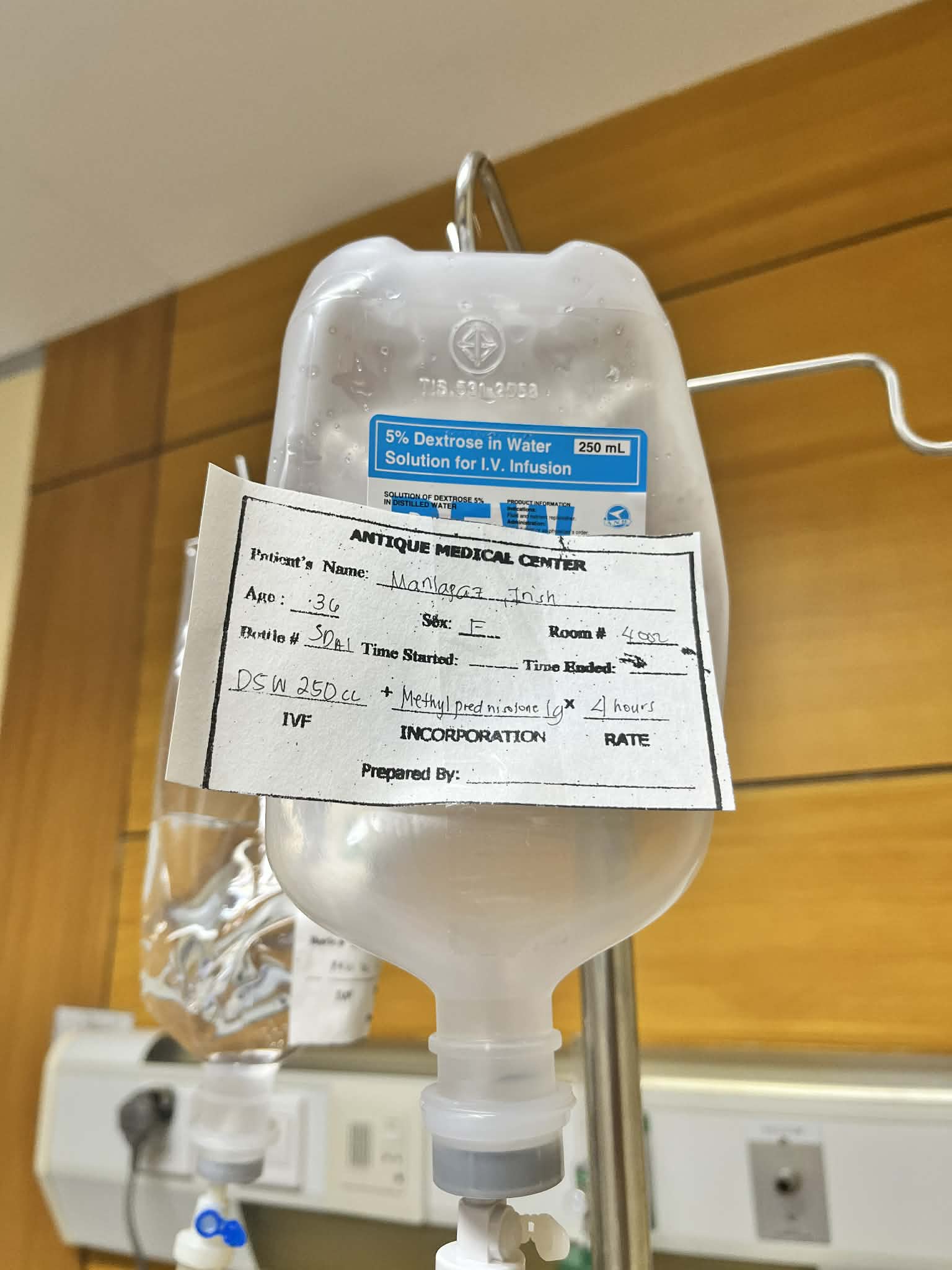 Gamot na ibinigay sa akin sa ospital para malunasan ang optic neuritis
